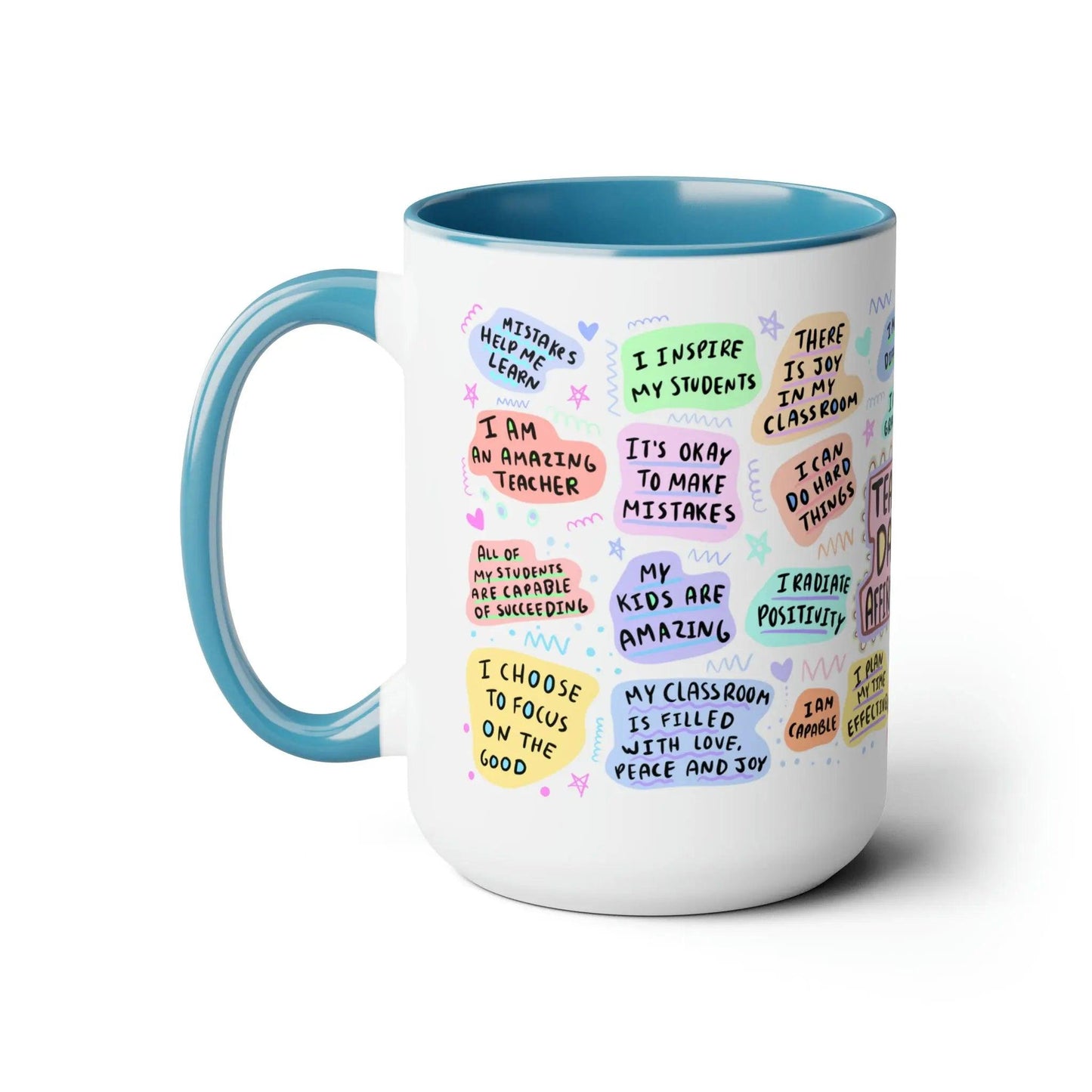 Teachers Daily Affirms - Two-Tone Coffee Mugs, 15oz generic